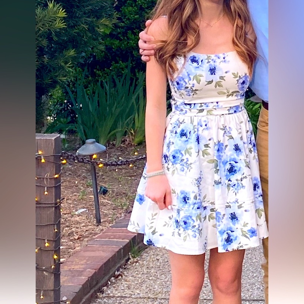 Francescas blue and white dress